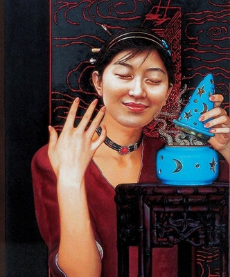 77% OFF on Painting Without Frame - Abstract Lady Canvas Art