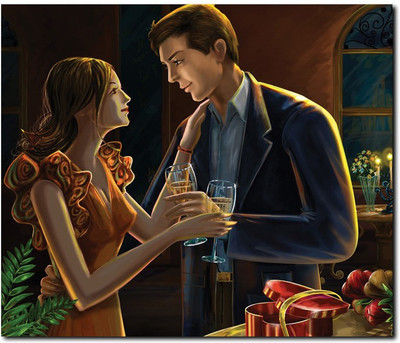 69% OFF on Stybuzz Couple At Date Painting Frameless Canvas Art