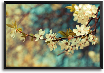 46% OFF on White Blossom Flower Branch Laminated Framed Paper Print