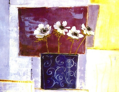 79% OFF on Painting Without Frame - Abstract Flower Pot Painting Canvas Art