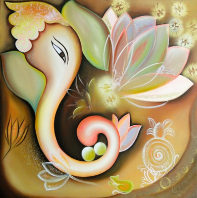 52% OFF on Elite Collection Painting without Frame Canvas Art Ganesha-10 Canvas Art