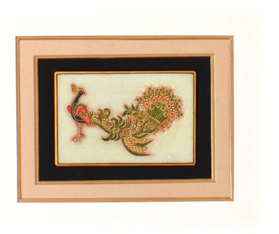 10% OFF on Royal Peacock Marble Canvas Art