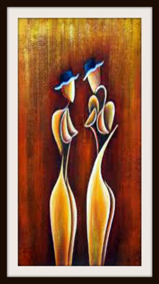 37% OFF on Lady Talking Painting Fine Art Print