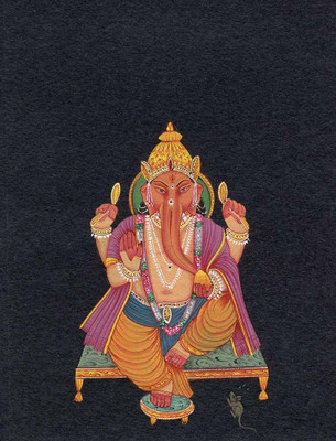 55% OFF on Lord Ganesha Mughal Miniature Fine Art Print
