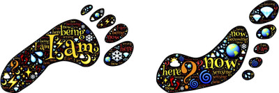 30% OFF on Footprints Word Art White Background Paper Print