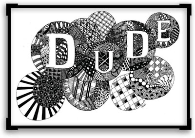 30% OFF on The Dude Line Art Matte Laminated Framed Poster Paper Print