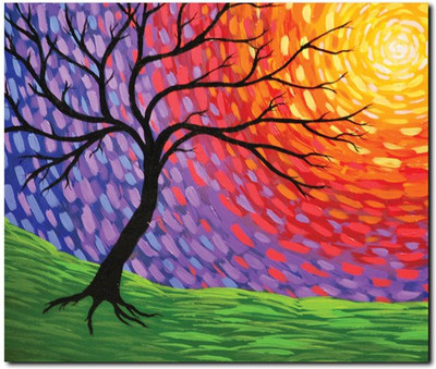 69% OFF on Stybuzz Tree Abtsract Frameless Canvas Art