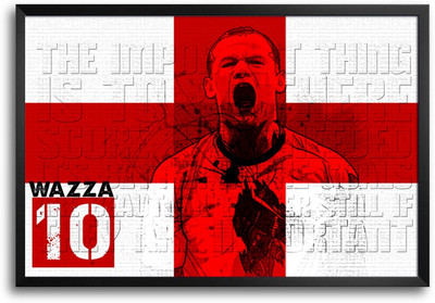 46% OFF on Shopmantra Wazza Rooney England Football Laminated Frame Poster Paper Print