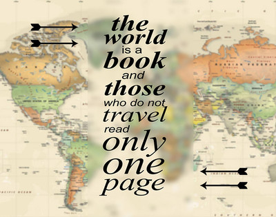 55% OFF on Quotes on World Map Fine Art Print