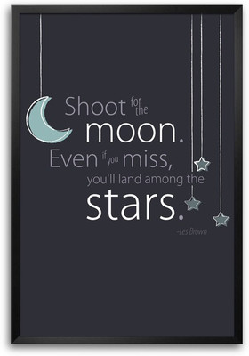 46% OFF on Shoot For The Moon Quote Design Laminated Framed Paper Print