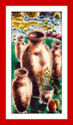 33% OFF on Flower Pot Painting Fine Art Print
