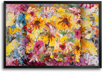 46% OFF on Flower Brush Strokes Painting Laminated Framed Paper Print