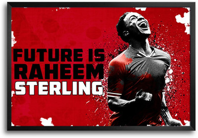 46% OFF on Shopmantra Raheem Sterling Footballer Laminated Frame Poster Paper Print