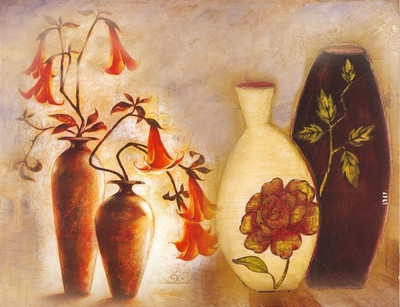 52% OFF on Painting Without Frame - Flower Pots Abstract Canvas Art