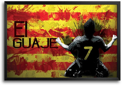 46% OFF on Shopmantra David Villa Spain Football Laminated Frame Poster Paper Print