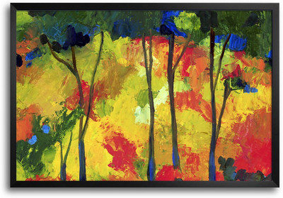 46% OFF on Abstract Tree Painting Brush Effects Laminated Framed Paper Print