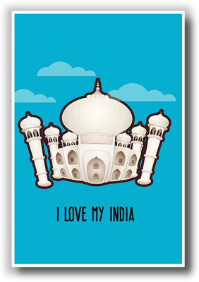 27% OFF on PosterGuy Taj Mahal I Love My India Poster Paper Print