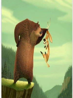 37% OFF on Funny Bear Cartoon Poster (12 x 18 Inches) by Shopkeeda Paper Print