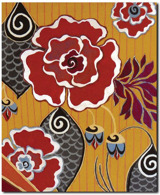 69% OFF on Stybuzz Red And Yellow Floral Abstract Art Canvas Art