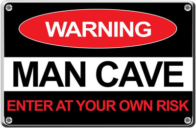 37% OFF on Warning Man Cage Enter at Own Risk B/W Paper Print