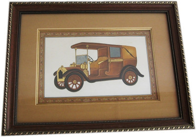 31% OFF on ICB vintage car painting on paper sheet Paper Print
