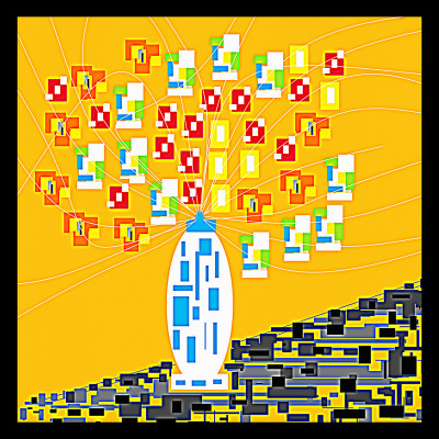 50% OFF on Vase With Square Flowers 01 Paper Print 50% OFF on Vase With Square Flowers 01 Paper Print