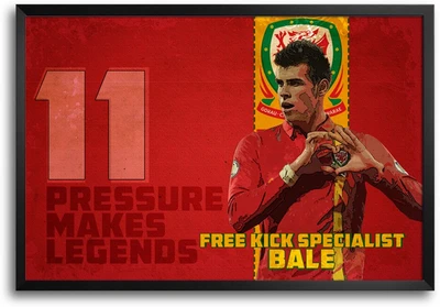 46% OFF on Shopmantra Gareth Frank Bale Wales Football Laminated Frame Poster Paper Print