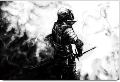 53% OFF on Monochrome Gaming Fighter Laminated Poster Paper Print