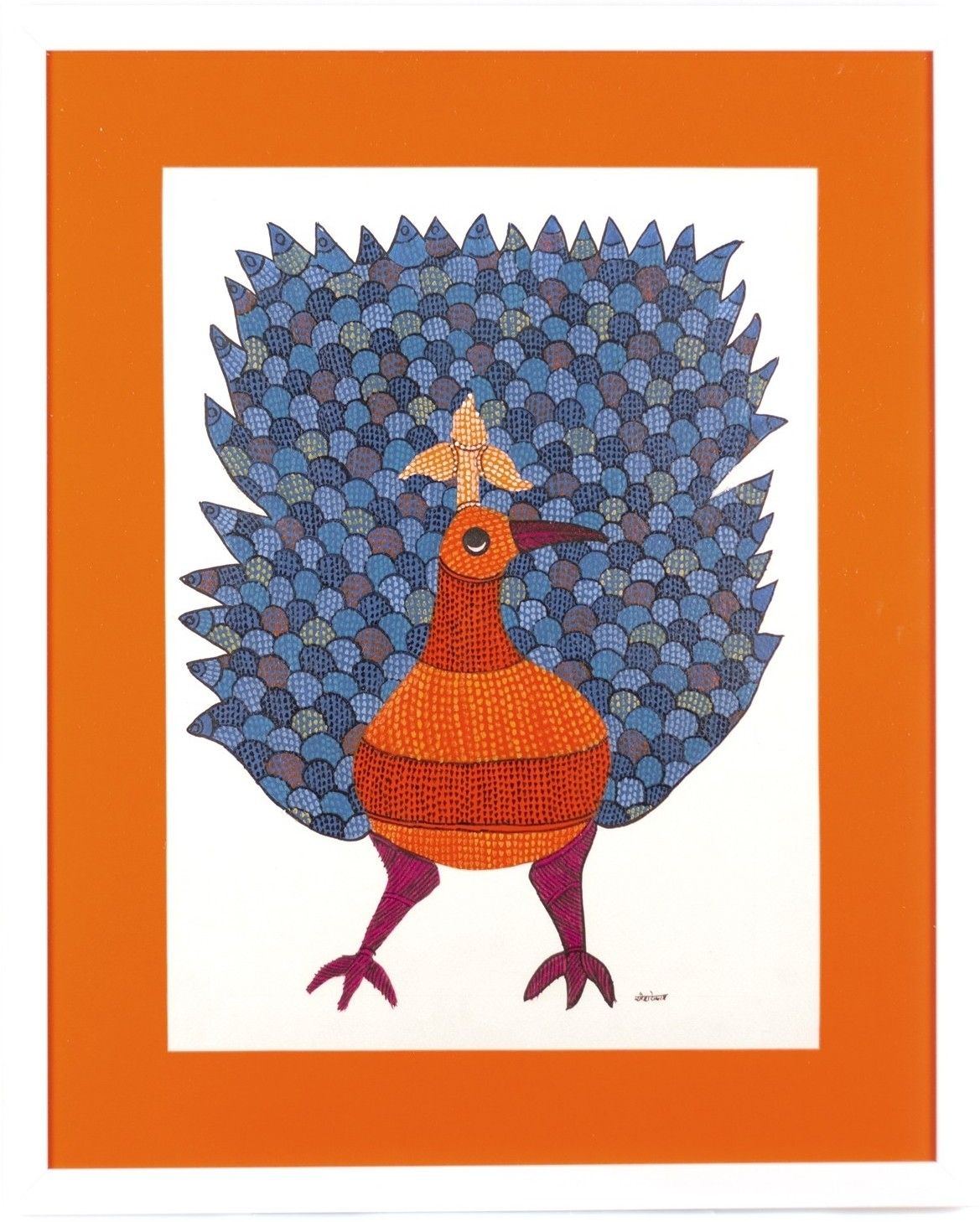 10% OFF on Proud Gond Peacock Canvas Art