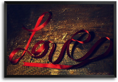 46% OFF on Love Ribbon Typography Laminated Framed Paper Print