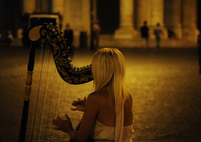 35% OFF on Girl Playing Harp Fine Art Print
