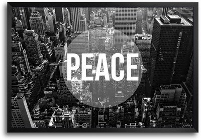 46% OFF on ShopMantra Peace Skyline Laminated Frame Poster Paper Print