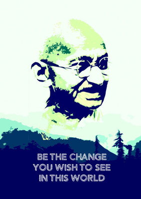 62% OFF on Mahatma Gandhi Be the Change Poster Paper Print
