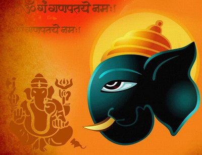 79% OFF on Painting Without Frame - Ganesha Imprint Canvas Art