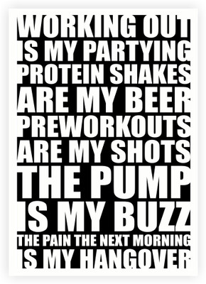 35% OFF on Lab No. 4 Working Out Is My Partying Protein Shakes Are My Beer Gym Fitness Workout Quotes Poster Paper Print