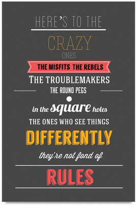 53% OFF on Here'e To The Crazy Ones Steve Jobs Quote Typography Laminated Poster Paper Print 53% OFF on Here'e To The Crazy Ones Steve Jobs Quote Typography Laminated Poster Paper Print