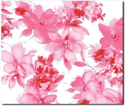 63% OFF on Stybuzz Pink And White Floral Frameless Canvas Art
