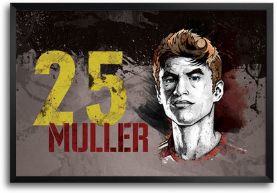 46% OFF on Shopmantra Muller Footballer Laminated Frame Poster Paper Print