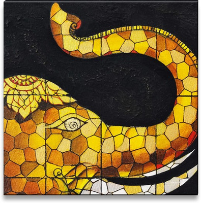 38% OFF on Art Stained Glass Elephant Canvas Art