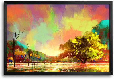 46% OFF on Colorful Crayon Landscape Painting Laminated Framed Paper Print 46% OFF on Colorful Crayon Landscape Painting Laminated Framed Paper Print