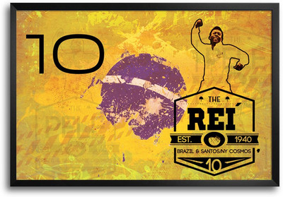 46% OFF on Shopmantra Edson Arantes Pele Brazil Football Laminated Frame Poster Paper Print