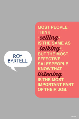 16% OFF on Poster - Motivational Sales Quote By - Roy Bartell -Selling- Talking - Listening Paper Print