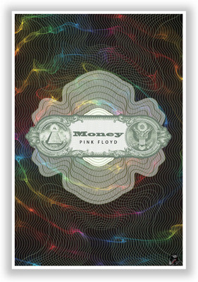 50% OFF on Money Pink Floyd Colored Psychedelic Illustration Music Legends and Bands Paper Print