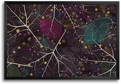 46% OFF on Abstract Leaves Composition Laminated Framed Paper Print