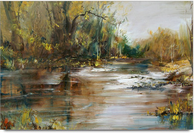 53% OFF on Oil Paint Landscape Laminated Poster Paper Print