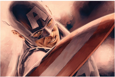 75% OFF on Artmagik Captain America Poster Fine Art Print