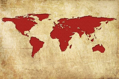 8% OFF on World Map - Red Paper Print 8% OFF on World Map - Red Paper Print