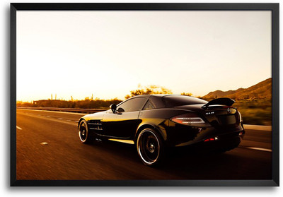 46% OFF on ShopMantra Stylish Black Car Laminated Frame Poster Paper Print