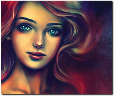 63% OFF on Stybuzz Cute Girl Painting Frameless Canvas Art