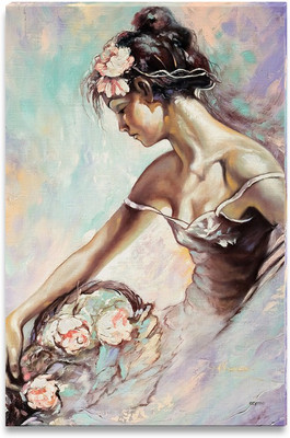 43% OFF on Beautiful Girl with a Flower Basket Canvas Art 43% OFF on Beautiful Girl with a Flower Basket Canvas Art